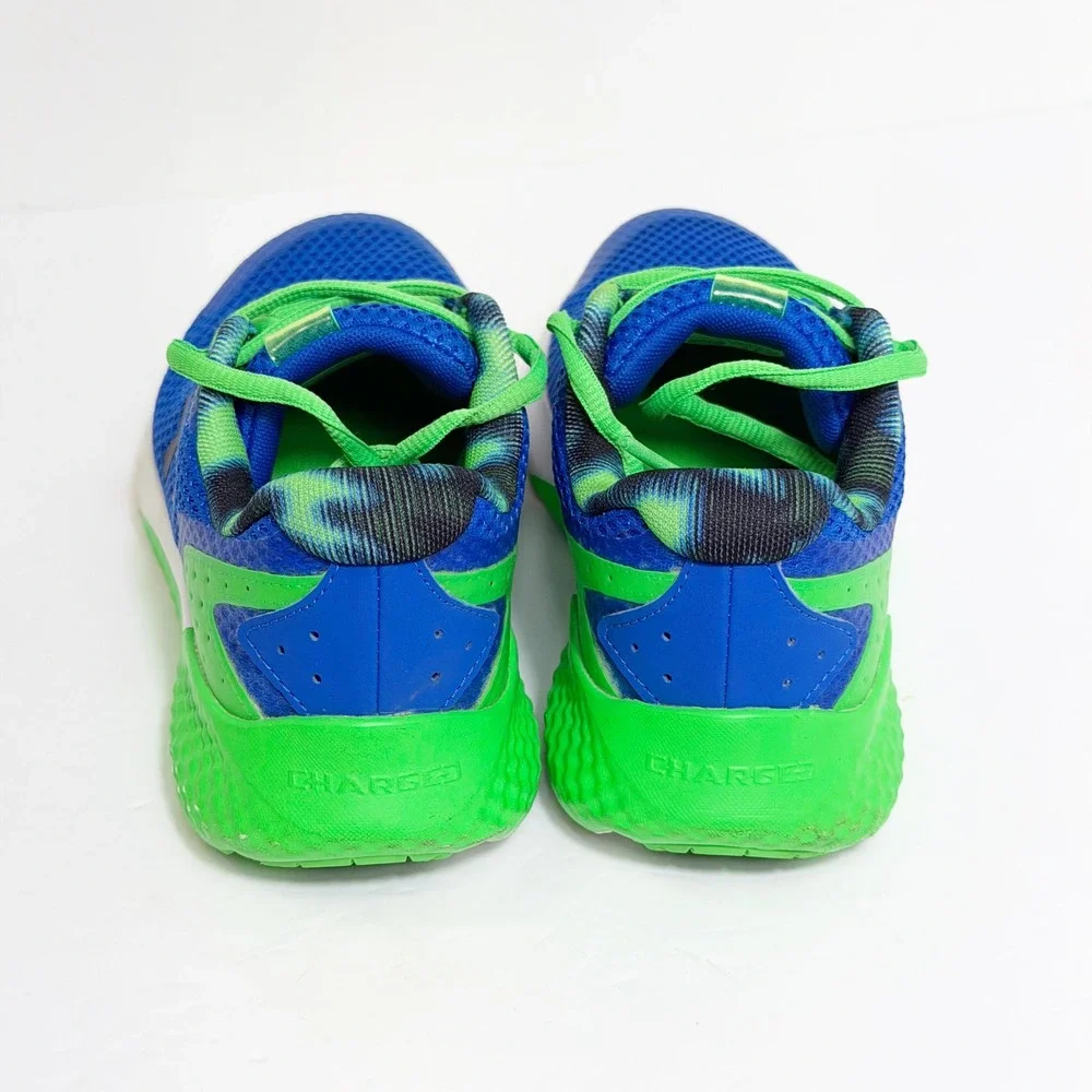 Under Armour Charged Rogue 3 Boys 4.5Y Blue Green Running Shoes 3026783-400